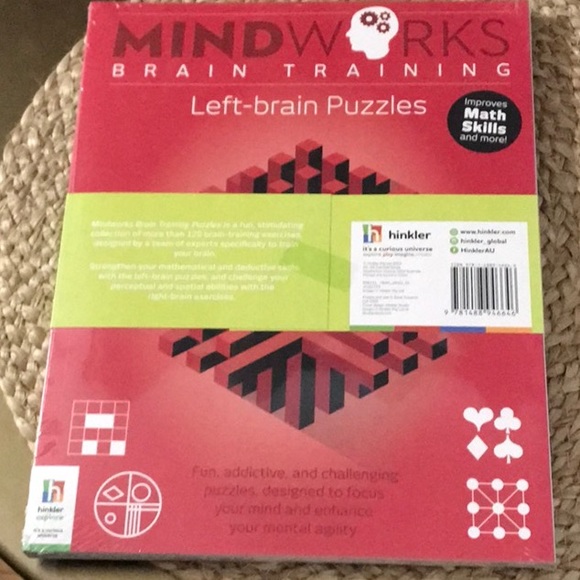 MINDWORKS ADULT BRAIN TRAINING RIGHT BRAIN LEFT BRAIN UNOPENED SEALED PAPERBACK - Picture 2 of 3